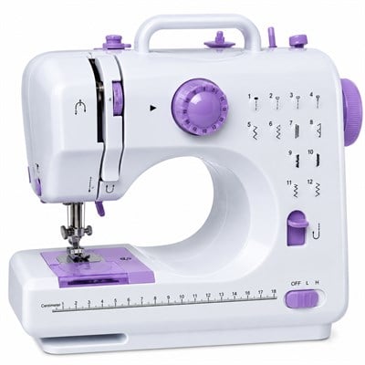 ASW2 Mini Dikiş Makinesi 12 Dikiş Desenli 2 Kademeli Hız Ayarlı Ayak Pedallı LED Işıklı Geri Dikiş Fonksiyonlu Ev Tipi Dikiş Makinesi