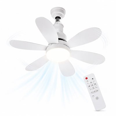 ATC Uzaktan Kumandalı Işıklı Tavan Vantilatörü E27 Duy Uyumlu LED Aydınlatmalı Sessiz Çalışan Tavan Fanı 30W Enerji Tasarruflu Vantilatör Lamba