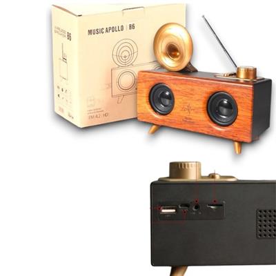 B6 Çift Hoparlörlü Gramafon Speaker Bluetooth Hoparlör