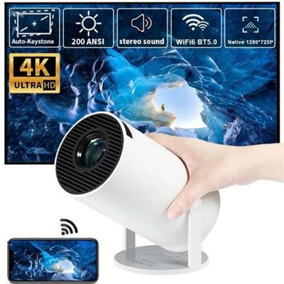 Beyaz Android Boru Projektör Cihazı Taşınabilir Ayaklı Sinema Projeksiyon Cihazı 