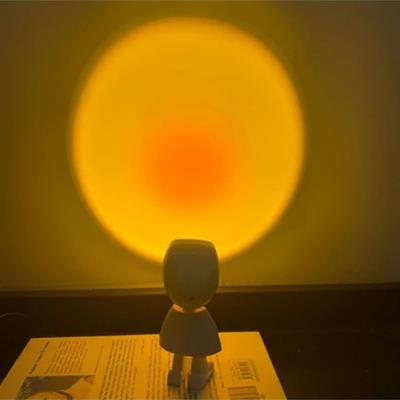 Beyaz Astronot Gün Batımı Işığı Usb Kablolu Gün Batımı Efektli Lamba