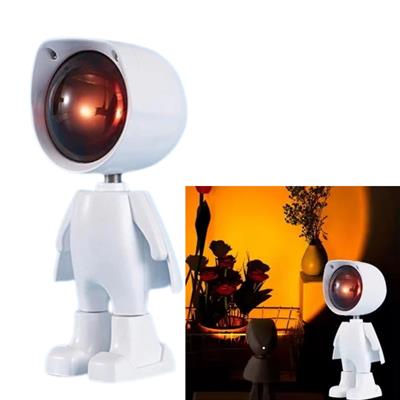 Beyaz Astronot Gün Batımı Işığı Usb Kablolu Gün Batımı Efektli Lamba