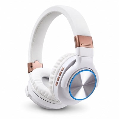 Beyaz BT760 Kablosuz Bluetooth 5.0 Kulak Üstü Kulaklık 400 Mah Şarj Edilebilir Mikrofonlu Gürültü Azaltma Özellikli TF Kart ve Aux Destekli Kulaklık