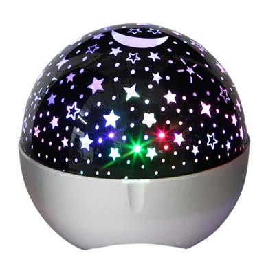 Beyaz BWR - 494 RGB Işıklı Bluetooth Hoparlör 360 Derece Yıldız Projeksiyon Gece Lambası USB Kablolu Disco Işık Efektli Müzik Çalar Müzikli Star