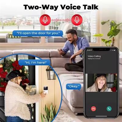 Beyaz Kameralı Akıllı Kapı Zili Kamera Sistemli Mini Doorbell Görüntülü Kapı Zili Hareket Sensörlü Gece Görüşlü Ev Ofis Güvenlik Şarjlı Kapı Zili