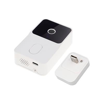Beyaz Kameralı Akıllı Kapı Zili Kamera Sistemli Mini Doorbell Görüntülü Kapı Zili Hareket Sensörlü Gece Görüşlü Ev Ofis Güvenlik Şarjlı Kapı Zili