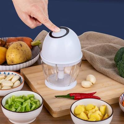 Beyaz SHB7503 Şarjlı Mini Doğrayıcı 450 ml Kablosuz Mutfak Rondosu Sarımsak Sebze Kuruyemiş Doğrayıcı 3 Bıçaklı Pratik Mutfak Robotu 