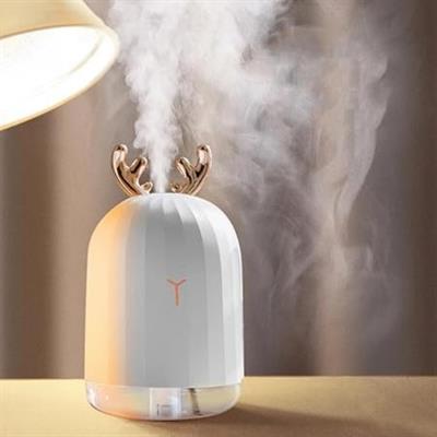 Beyaz TSV Geyik Tasarımlı Lovely Humidifier Aroma Buhar Makinesi 7 Led Işıklı Hava Nemlendirici 