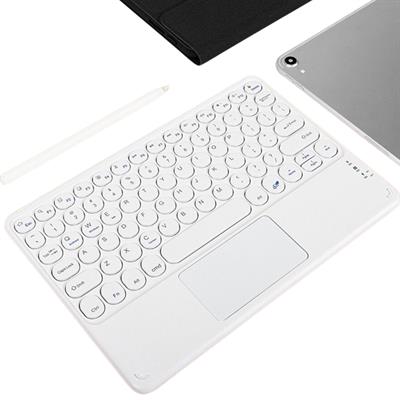 Beyaz Yuvarlak Tuşlu Bluetooth Kablosuz Klavye