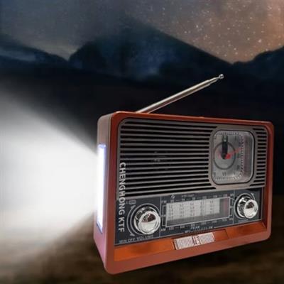 Bluetooth Bağlantılı Saatli Fenerli Nostaljik Radyo