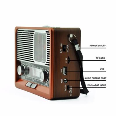 Bluetooth Bağlantılı Saatli Fenerli Nostaljik Radyo