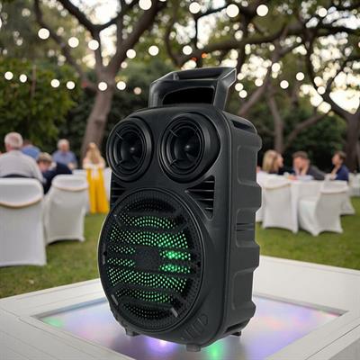 BT612 Speaker 6.5 İnç Bluetooth Taşınabilir Karaoke Hoparlör Mikrofonlu Rgb Işıklı Usb Tf Kart Destekli Kablosuz Ses Bombası