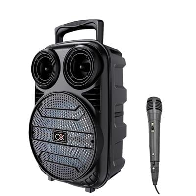 BT612 Speaker 6.5 İnç Bluetooth Taşınabilir Karaoke Hoparlör Mikrofonlu Rgb Işıklı Usb Tf Kart Destekli Kablosuz Ses Bombası