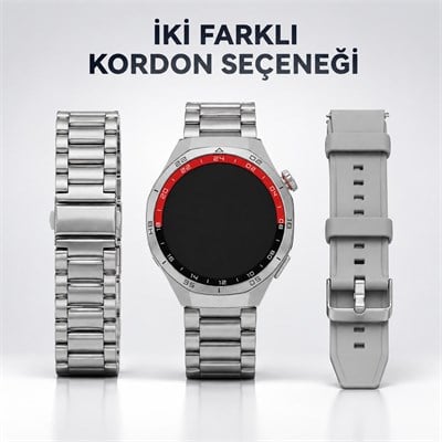 C15 PRO Akıllı Saat Bluetooth Arama ve Konuşma Özellikli Nabız Takibi Adım Sayar Spor Modlu Metal ve Silikon Kordonlu