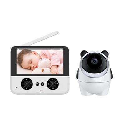 C5X Kablosuz 720P Bebek Kamerası 4.3 İnç LCD Ekranlı Baby Monitor Gece Görüşlü 4x Zoom Uzaktan Kumandalı 355 Derece Dönebilen Bebek Telsizi