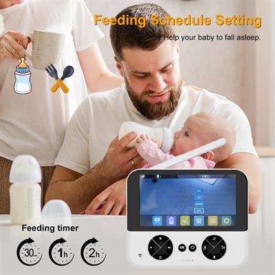 C5X Kablosuz 720P Bebek Kamerası 4.3 İnç LCD Ekranlı Baby Monitor Gece Görüşlü 4x Zoom Uzaktan Kumandalı 355 Derece Dönebilen Bebek Telsizi