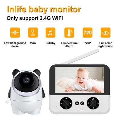 C5X Kablosuz 720P Bebek Kamerası 4.3 İnç LCD Ekranlı Baby Monitor Gece Görüşlü 4x Zoom Uzaktan Kumandalı 355 Derece Dönebilen Bebek Telsizi