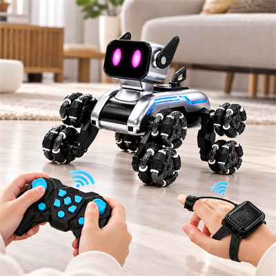 Çift Kumandalı Akıllı Robot Köpek Oyuncak Bileklik ve Uzaktan Kumanda Kontrollü Hareketli Robot Köpek