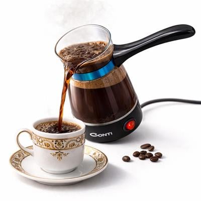 CKC340 Cam Kahve Makinesi 5 Fincan Kapasiteli 650W Elektrikli Türk Kahvesi Makinesi 0.5 Litre Cam Hazne Otomatik Pişirme Taşma Önleyici Tek Tuş Kullanım 