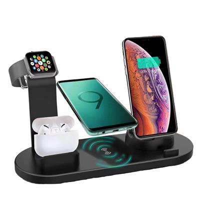 Çok Fonksiyonlu Şarj Standı Telefon Saat Kulaklık Şarj İstasyonu Masaüstü 6 in 1 Type-c Micro USB Ve Lightning Giriş Desteği