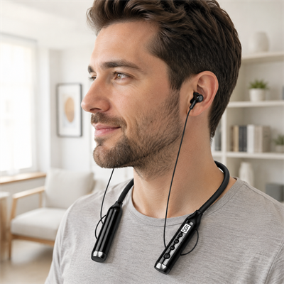 Comfort-05 Boyun Tipi Bluetooth Kulaklık 600 Saat Uzun Kullanım Dijital Göstergeli HD Ses Çift Cihaz Bağlantılı Kablosuz Kulaklık