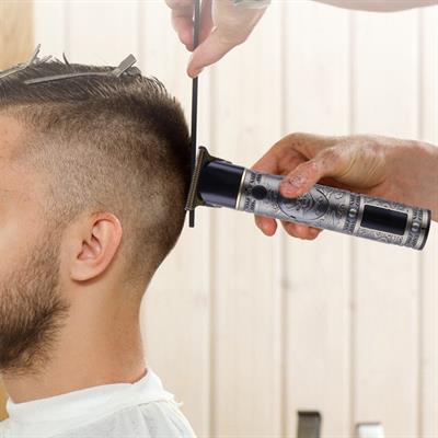 Daling DL 111A Profesyonel Şarjlı Çizik Tıraş Makinesi T Blade 01 mm Sıfıra Yakın Kesim Dijital Ekran Turbo Mod Sakal Ense Saç Sakal Kesme Makinesi