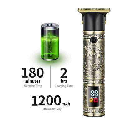 Daling DL 111A Profesyonel Şarjlı Çizik Tıraş Makinesi T Blade 01 mm Sıfıra Yakın Kesim Dijital Ekran Turbo Mod Sakal Ense Saç Sakal Kesme Makinesi