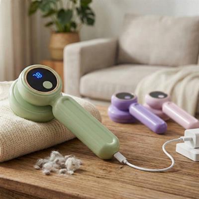 Pembe Dijital Ekranlı Tüy ve Tiftik Temizleme Makinesi Şarjlı Kıyafet Tüy Alma Cihazı 6 Bıçaklı Tiftik Makinesi Çıkarılabilir Hazneli Tüy Toplama Makinesi