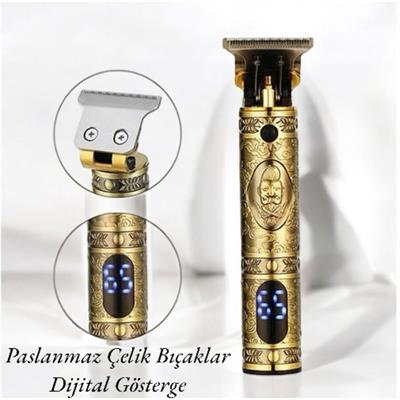 GW-9748 Dijital Göstergeli Çizik Tıraş Makinesi Seti Saç Sakal Traş Makinesi