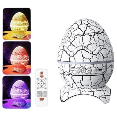 Dinozor Yumurtası Görünümlü Yıldızlı Galaksi Gökyüzü Gece Lambası Ve Kumandalı Bluetooth Hoparlör