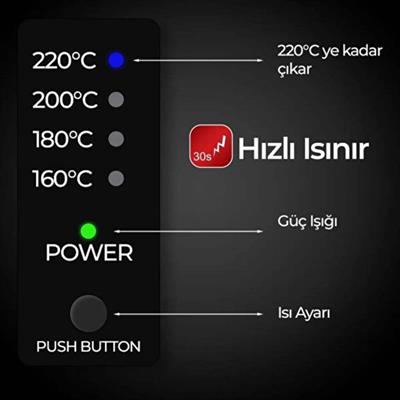 DP-134 Seramik Plakalı Tost Maşası Isı Ayarlı Profesyonel Saç Şekillendirici Seramik Kaplama Max 220 Derece Şekillendirici 