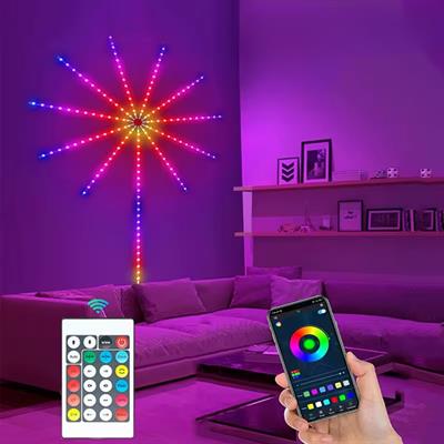 DP-626 Işık Rgb Led Fireworks Light Akıllı Ortam Aydınlatma Müzik Senkronlu Sese Duyarlı Uygulama Kontrollü Usb Işıklı Dekoratif Duvar Tavan Işığı Kumandalı