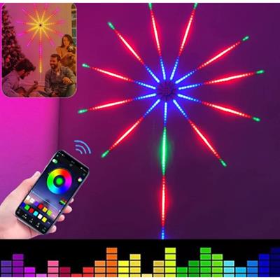 DP-626 Işık Rgb Led Fireworks Light Akıllı Ortam Aydınlatma Müzik Senkronlu Sese Duyarlı Uygulama Kontrollü Usb Işıklı Dekoratif Duvar Tavan Işığı Kumandalı