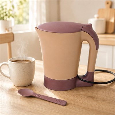Elektirikli Su Isıtıcı Kaşık Hediyeli Cezve Tipi 0.60-0.90 Litre Kapasiteli 1000W Çay Kahve Isıtma Makinesi Mini Kettle Kahve Makinesi