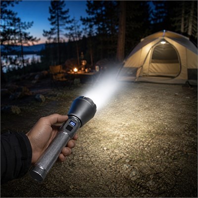Everton RT-260 60W 6000 Lümen Şarjlı LED El Feneri 3 Işık Modlu Dijital Göstergeli Güçlü Uzun Menzilli Kamp Outdoor Acil Durum Feneri