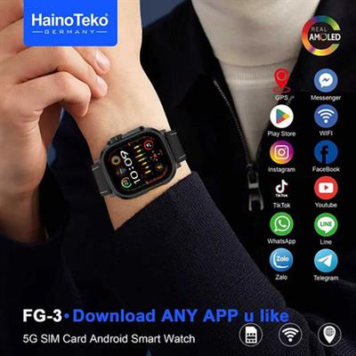 FG 3 Haino Teko Android Akıllı Saat 5G Sim Kart Destekli Amoled Ekran Kameralı Wifi Google Play Destekli Dokunmatik Ekran Sim Kartlı Akıllı Saat
