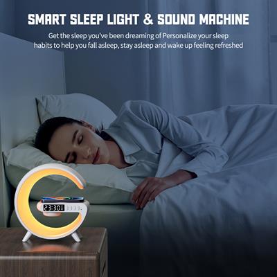G63 RGB LED Masa Lambası Dijital Saatli Bluetooth Hoparlör Ortam Lambası Gece Lambası Işık Efektli Mini Dekoratif Aydınlatma G Hoparlör Şarj Standı
