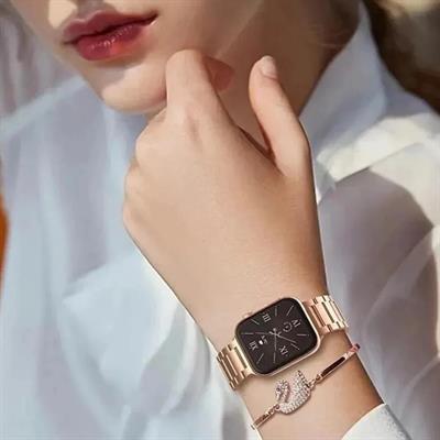 G9 Mini Kadın 3 Kordonlu Rose Gold Akıllı Saat Seti + Bileklik Hediyeli