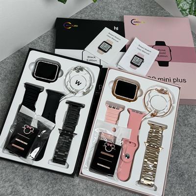 G9 Mini Plus 3 Kordon & Charmlı Rose Gold Akıllı Saat Seti + Bileklik Hediyeli