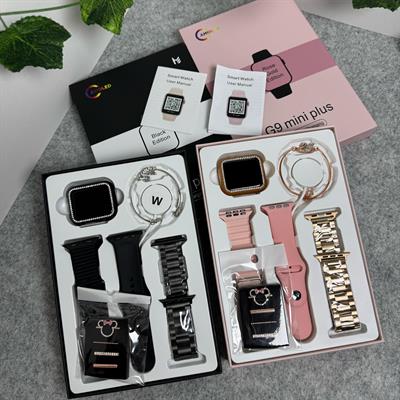 G9 Mini Plus 3 Kordon & Charmlı Rose Gold Akıllı Saat Seti + Bileklik Hediyeli