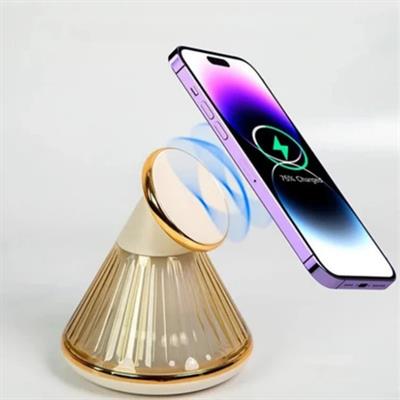 Gold 15W Manyetik Kablosuz Hızlı Şarj Standı Ve Gece Lambası 