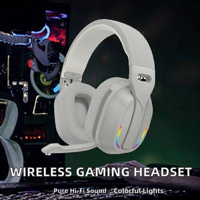Gri PG-B500 RGB Işıklı Kablosuz Bluetooth 5.4 Mikrofonlu Oyuncu Kulaklığı Gaming Headset Şarjlı Yumuşak Kulak Pedli Stereo Kulaklık Kulaküstü Kulaklık