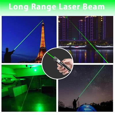 Güçlü Yeşil Lazer Işığı Uzun Menzilli Sunum Astronomi Kamp Eğitim Amaçlı Metal Gövdeli Çok Modlu Yeşil Lazer Işık Şarj Edilebilir Pilli Aç Kapa Anahtarlı