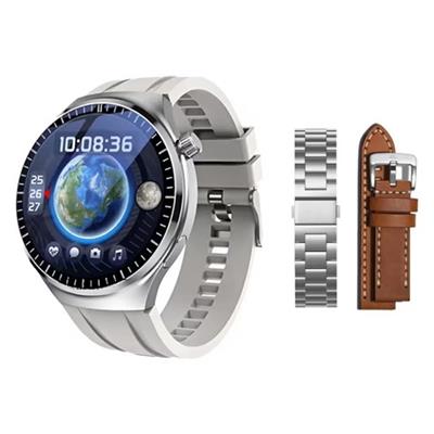 Gümüş Watch 4 Pro Plus Amoled Ekran 3 Kordonlu Akıllı Saat