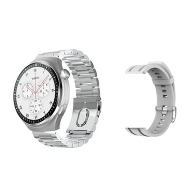 Gümüş Watch 4 Pro Plus Amoled Ekran 3 Kordonlu Akıllı Saat