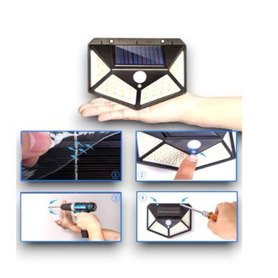 Güneş Enerjili Sensörlü 100lü Bahçe Sokak Ledli Işıklandırma