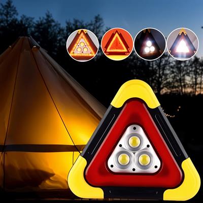 Güneş Enerjili Üçgen LED Uyarı Lambası | USB Şarjlı Çok Fonksiyonlu Kamp ve Acil Durum Işığı Reflektör