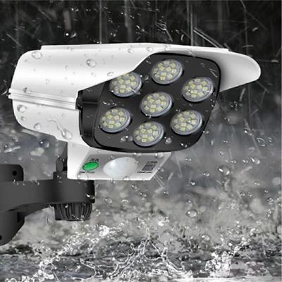 Hareket Sensörlü Güvenlik Kamerası Görünümlü Dış Mekan Bahçe Aydınlatması Kumandalı Güneş Enerjili Led Lamba