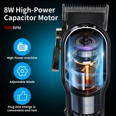 HK 610 Profesyonel Saç Kesme Makinesi Erkek Saç Sakal Tıraş Makinesi Güçlü Motor Dijital Ekran USB Şarjlı Kuaför Tipi Hair Clipper Traş Makinesi