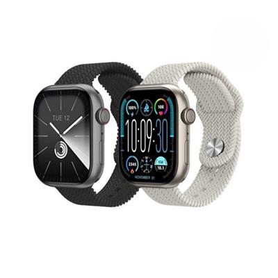 HK9 Pro Gümüş Kasa Çift Kordonlu Amoled Ekran Akıllı Saat